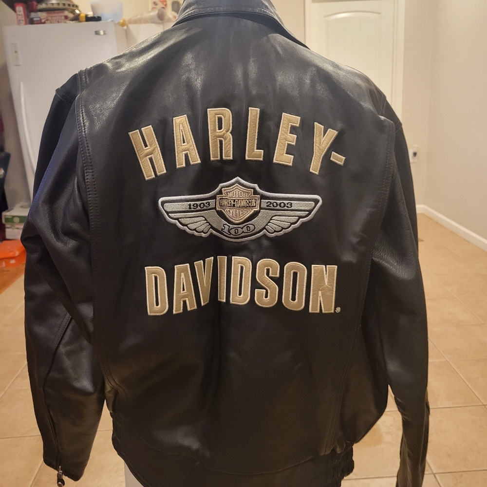 🏍EUC~ HARLEY-DAVIDSON VINTAGE GENUINE LEATHER BOMBER JACKET